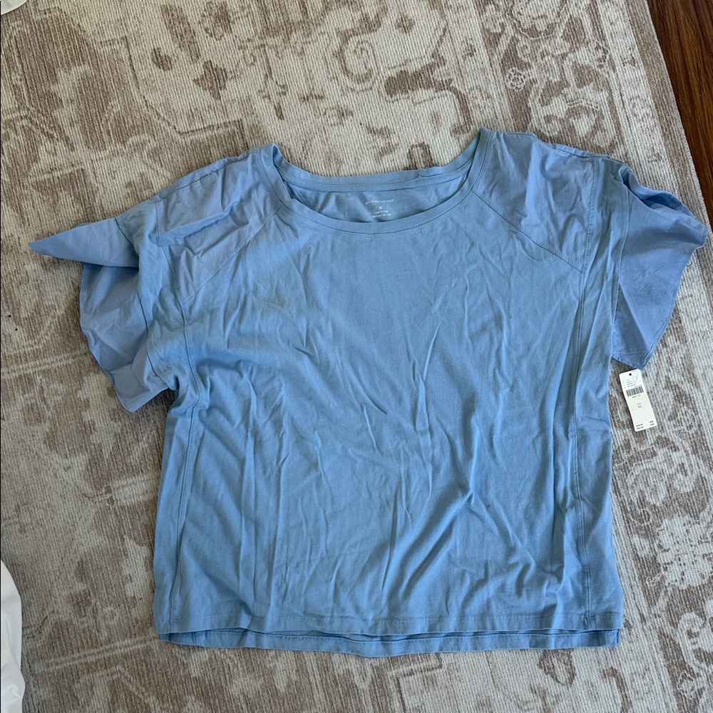 Anthropologie Blue Boxy Short Sleeve Tee